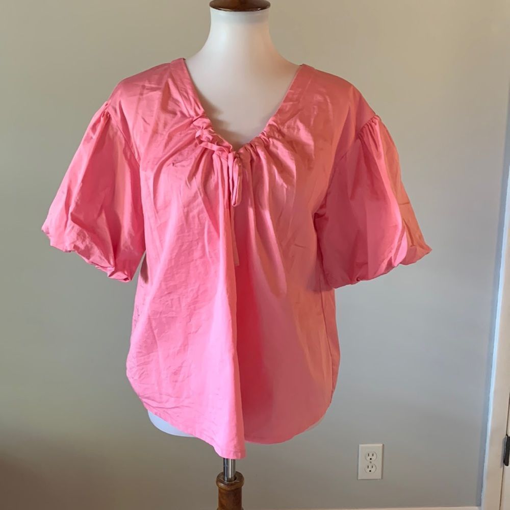 [Elizabeth And James] Pink Puffy Sleeve Blouse - Size Medium